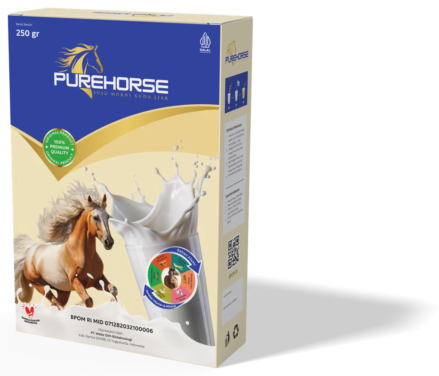 Mockup kemasan PUREHORSE 250 gram